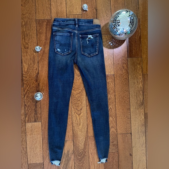 American Eagle super high waist ripped stretch jegging, long - Picture 2 of 4